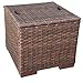 Super Patio Outdoor Ottoman, 2 Piece All Weather Wicker Rattan Patio Ottoman Set with Cushion, Steel Frame, Brown