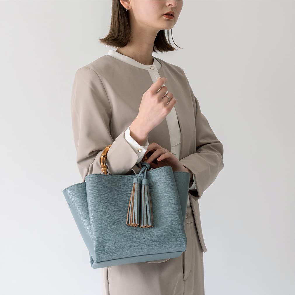 VITAFELICE Inb-90032p Women's 2-Way Mini Bag with Bamboo Handle