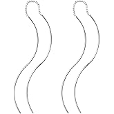 PAVOI 14K Gold Plated 925 Sterling Silver Post Threader Earrings for Women - Minimalist Gold Chain Earrings Double Piercings - Dangle Twist Wavy