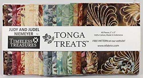 Timeless Treasures Tonga Batiks Pack of Forty 5" Charm Squares - Antique Garage