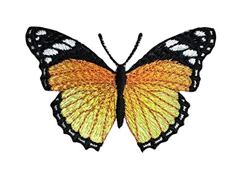 Monarch Butterfly - Black/Yellow - Iron on Applique/Embroidered Patch