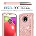 Moto E4 Case (USA Version) (Not Fit Moto E4 Plus) w/ Tempered Glass Screen Protector [2 Pack],LeYi Glitter Girls Women Heavy Duty Shockproof Protective Phone Case for Motorola E (4th Gen) TP Rose Gold