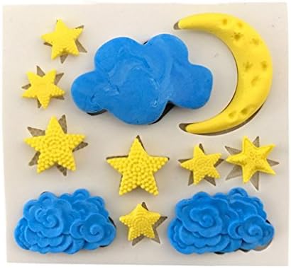 Fondant Silicone Decor Cake Baking Mold Tool DIY Moon Star White Clouds Candy Decoration Chocolate Candy