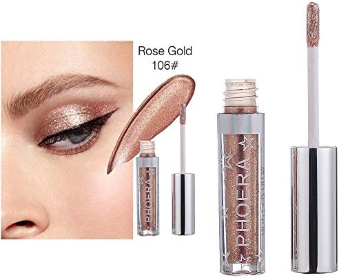 YIHANK Eyeshadow,Metallic Shiny Smoky Eyes Eyeshadow Waterproof Glitter Liquid Eyeliner