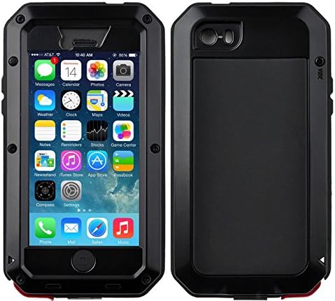 iPhone 8 Plus Case, Purpplex Full Body Protective Shockproof Dustproof Waterproof Luxury Aluminum Alloy Metal Gorilla Glass Cover Case for Apple iPhone 8 Plus / iPhone 7 Plus - Black