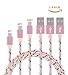 USB Type C Cable,Nylon Braided USB Type C Long Cord Fast Charging Sync Cable for Samsung Galaxy S20 S10 S10E S9 S8 Plus Note 10 9 LG Google Pixel OnePlus,etc.(Camo Pink 3Pack 3FT+6FT+10FT)