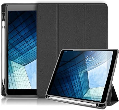New iPad 9.7 inch 2018/2017 Case with Pencil Holder,iLuen Ultra Slim Lightweight Smart Cover Trifold Stand with Auto Wake/Sleep Magnet protective Funcion,Hard Back Cover for iPad 6th/5th Generation