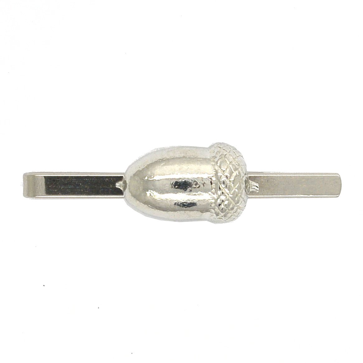 Acorn Tie Clip or Slide, Cast Pewter with Polished Finish