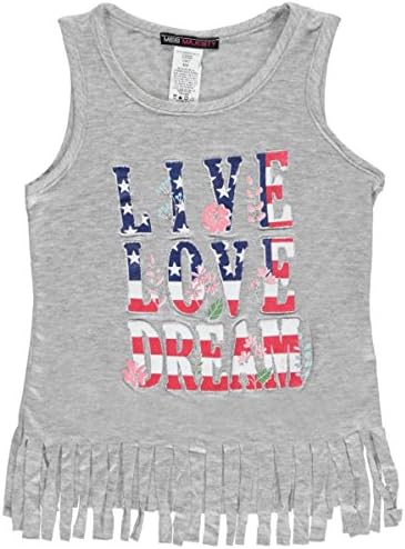 Miss Majesty Big Girls' "Live Love Dream" Tank Top - gray, 10-12