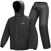 ILM Motorcycle Rain Suit for Women Waterproof Resistant Raincoat 6 Pockets 2 Pieces Packable Rainwear Jacket and Pants Model RS02