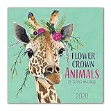 Orange Circle Studio 2020 Wall Calendar, Spring Whitaker Flower Crown Animals by 
