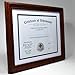 Lawrence Frames Dual Use 11 by 14-Inch Certificate Picture Frame with Double Bevel Cut Matting for 8.5 by 11-Inch Document, Walnut