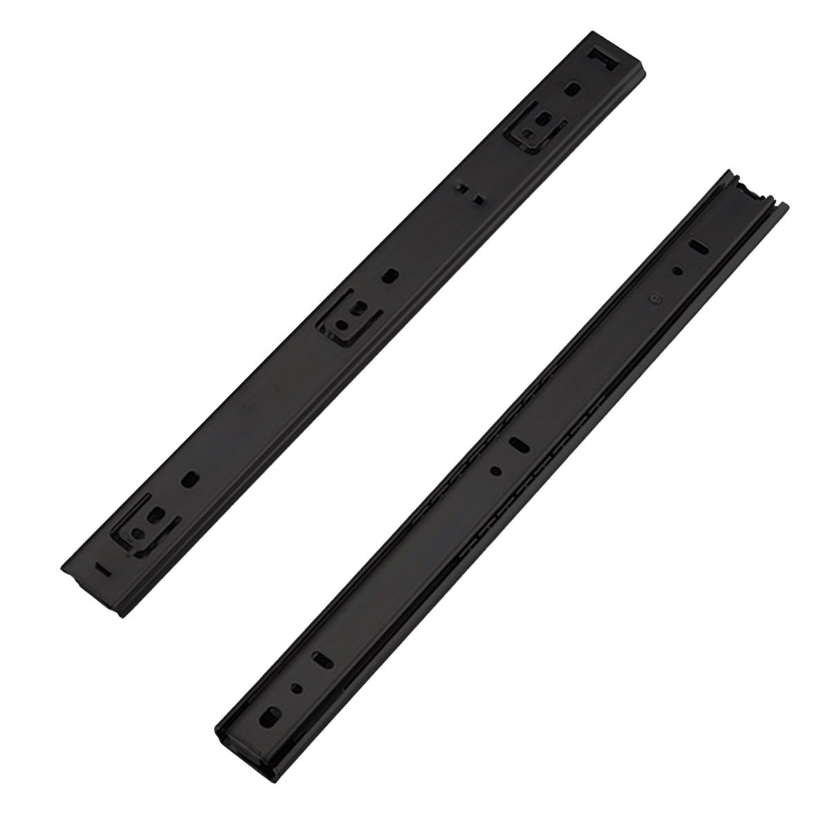 MOCNT 1 Pair (2 Piece) Heavy Duty 27mm Drawer Runners 350mm Drawer Rail Runners Ball Bearing Steel Drawer Slides Cabinet Sliding Extension Kitchen Desk Rail Runners Black