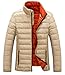 ZSHOW Men's Lightweight Stand Collar Packable Down Jacket(Khaki,X-Large)