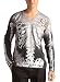 Ed Hardy Men's Metallic Skeleton Print V-Neck Sweater