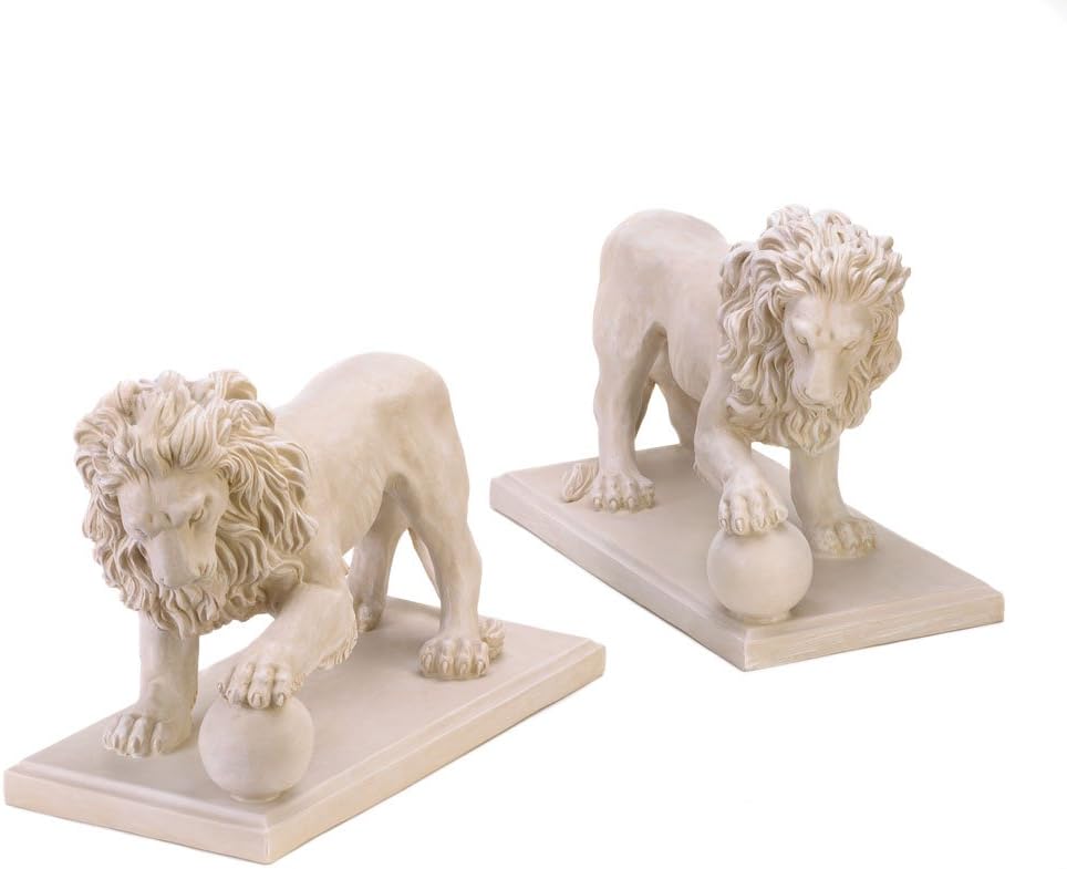 SET OF 2 STATELY LION STATUE DUO DRIVEWAY ENTRANCE GARDEN YARD ART Amazon.ca Home & Kitchen