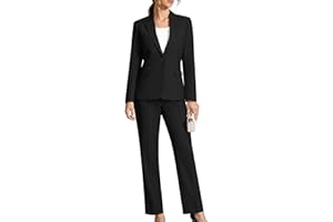 Kelyaa Women's 2 Piece Business Office Suit Lady Peaked Lapel Slim Fit One Button Blazer Jacket and Pants Set
