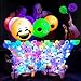 LED Party Emoji Light Up Balloons 30 Pack with Mixed Colors Flashing Light for Kids Christmas Birthday Evening Festival Decorations (30M Ribbons)