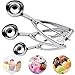 Ice Cream Scoop, Hisome 3PCS Stainless Steel Trigger Kitchen Scoop for Melon Baller, Baking, Fruit Salad Scoop, Cookie Scooper, Spoon Kit