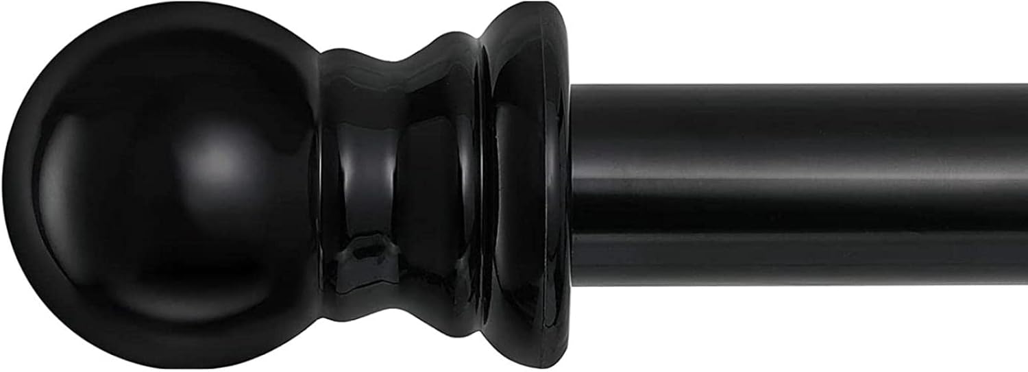 Window Treatment Hardware - Black Curtain Rods for Windows 66 to 144
