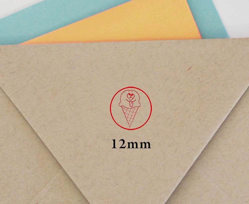 ICE Cream Self Inking Mini Rubber Stamp Colop Round Decorative Teachers Stamps 12mm