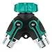 The Seventh 2 Way Garden Water Hose Splitter Y Ball Valve Hose Connector Fits Ourdoor Faucet