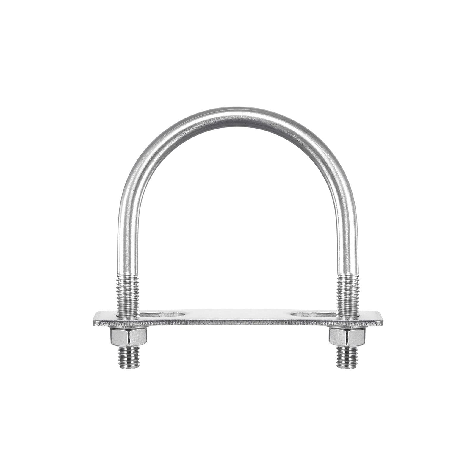 TA-VIGOR 2 sets M10 Round U-Bolts, 50mm Inner Width 82mm Length 304 Stainless Steel U-Bolts with Nut, Plate, Washer for Attaching Piping Conduit Cable Tube Brackets Boat Trailer