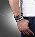 LOYALLOOK 6pcs Leather Bracelet for Men Cuff Bracelet Set Adjustable