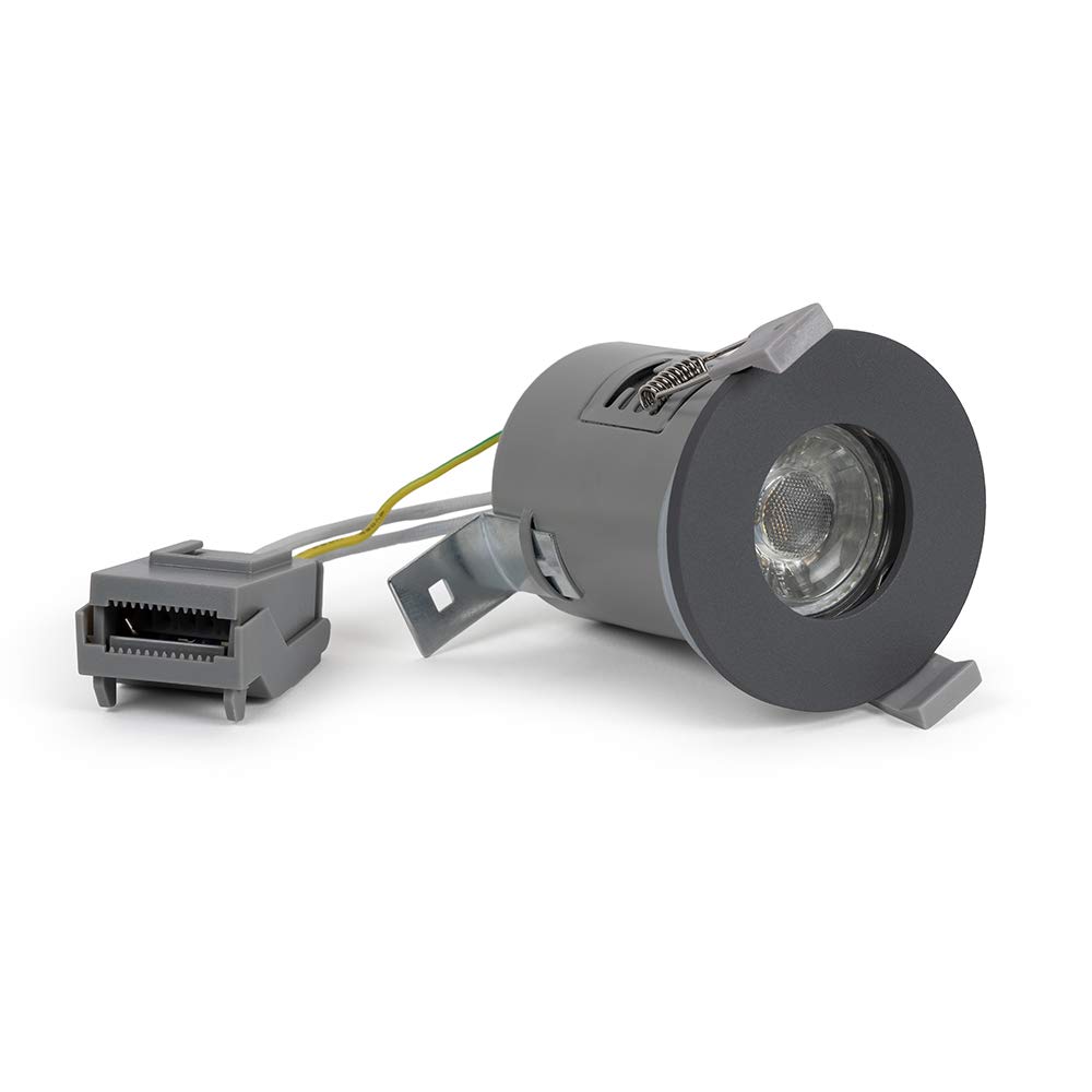 Graphite Grey GU10 IP65 LED Ceiling Downlight for Bathroom Light, Bedroom, Kitchen Lighting, recessed Ceiling spotlights Providing Flushed Ceiling Lights | by Lieber