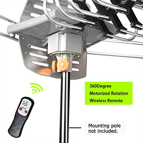 HDTV-AntennaAIRFREE-Amplified-Digital-TV-Antenna-150-Miles-Range-360-Rotation-Outdoor-Digital-HDTV-Antenna-Wireless-Remote-with-adjustable-mount-pole