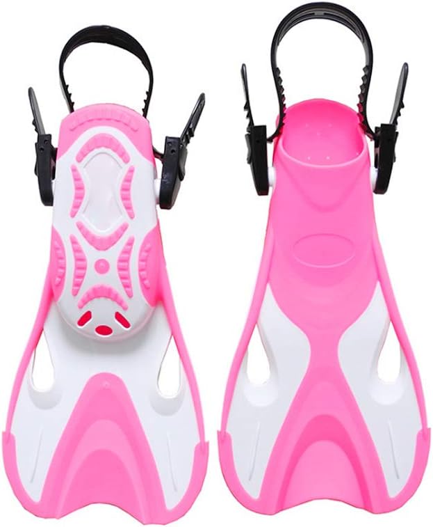 Swimming Training Fins Sports Training Fins for Kids Outdoor Diving Training Swim Flippers Pink and White S/M Yard (24-29/US9-13) 1Pair