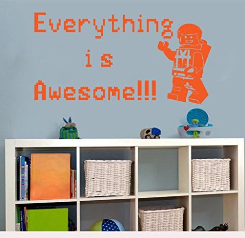 Everything is Awesome Inspirational Quote Vinyl Wall Decal Mural Sticker! (Orange)