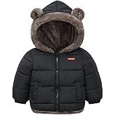 flower frail Infant Baby Winter Coat Bear Hooded Jacket Warm Fleece Snowsuit Windproof Outerwear for Toddler Boy Girl 9M-4T