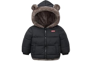 flower frail Infant Baby Winter Coat Bear Hooded Jacket Warm Fleece Snowsuit Windproof Outerwear for Toddler Boy Girl 9M-4T