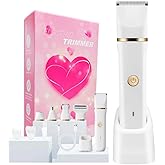 RaysDanc 5-in-1 Bikini Trimmer for Women, Waterproof Electric Shaver & Electric Razor for Women, Cordless Hair Trimmer with 5 Heads, Rechargeable Wet/Dry Use Womens Shaver