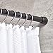 iDesign Metal Tension Shower Curtain Rod, The Cameo Collection – Adjustable Between 26”-42”, Matte Black