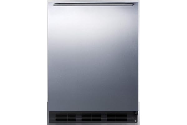 Summit Appliance AL752BKBISSHH Built-in Undercounter ADA Compliant 24" Wide 5.5 Cu.Ft. All-Refrigerator with Auto Defrost, Stainless Steel Wrapped Door, Horizontal Handle and Black Cabinet