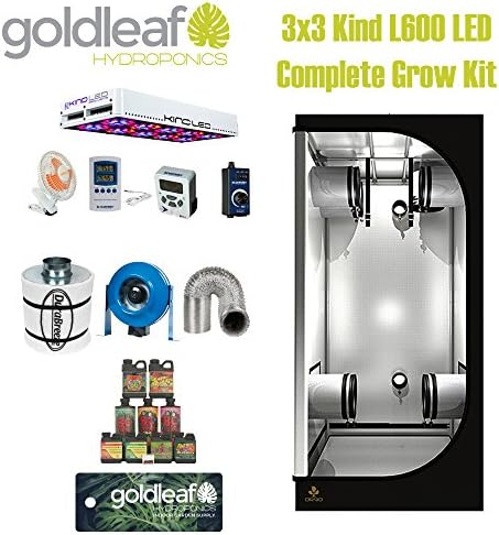 KIND LED L600 LED Complete 3x3 Grow Tent Kit with carbon filter, duct fan and more