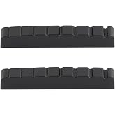Metallor 8 String Graphite Guitar Nut Pre-Slotted Top Nut 2pcs Black | 54mm x 9mm x 6mm, for Electric Guitar or Acoustic Guitar, Guitar Parts Replacement