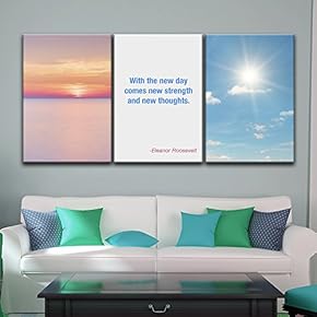 3 Panel Sunrise Landscape with Motivational Quotes Gallery 16 x24 x 3 Panels