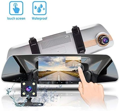 Dash Cam,Dual Dash Camera 5 Inch Touch Screen Mirror Dash Cam,with Backup Camera Dashboard Camera Video Recorder with G-Sensor, Night Vision, Reversing Camera, Parking Monitor Accfly