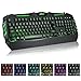 Rii RK900 Large Size 7 Colors Rainbow LED Backlit Mechanical Feeling USB Wired Multimedia Gaming Keyboard