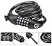 AKM Bike Locks, 4-Feet Bike Cable Lock Resettable 5-Digit Combination with Complimentary Mounting Bracket