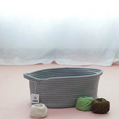 Iceblue Soft Cotton Rope Nursery Storage Bins and Boxes Nursery Basket Liners - Thumbnail 3