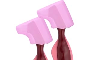 Anbbas 2pcs Soft Silicone Denture Brush Cover Fit Most Denture Toothbrushes(Pink)