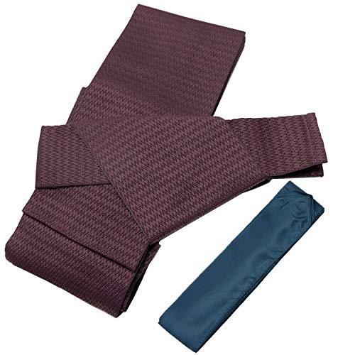 KYOETSU Mens Japanese Easy Kaku OBI 2-Pieces Set Kimono Belt Random Patterns 