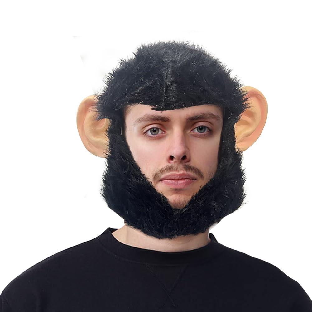ACBAGI Half Face Monkey Fance Dressing Up Animal Head Mask Halloween Costume Mask Party Costume (Monkey)