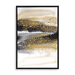 Framed Home Artwork Golden Abstract Art for Living Room Bedroom