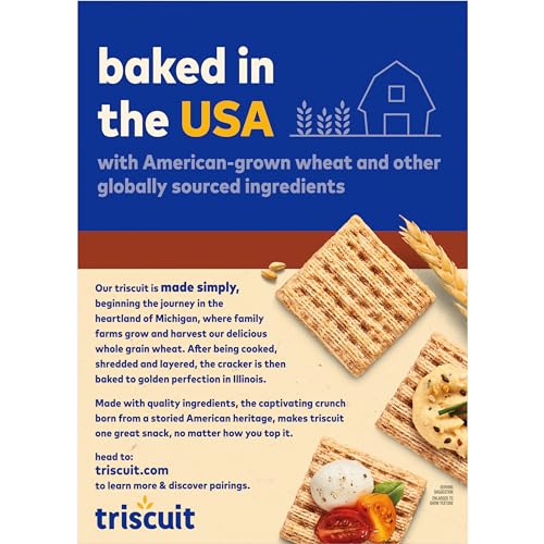 TRISCUIT ROASTED GARLIC WHOLE GRAIN WHEAT CRACKERS, LUNCH SNACKS, BULK SNACK CRACKERS, FAMILY SIZE, 6 – 12.5 OZ BOXES