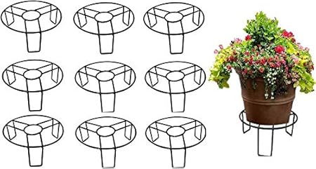 Shiyon Round Gamla Stand Iron/Indoor, Outdoor Home, Garden, Balcony, Living Room Planter Stand, Flower Pot Stand, Plant Container Set Size- Height - 10 cm & Diameter